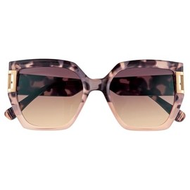 meigan 7998-03 Women's Sunglasses Square Frame UV400 UV Protection, Stylish, Graduated Lens, Durable, Hard Coat, Deca Sunglasses, Small Face Effect, Milky Stone/Brown Half