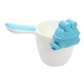 minkissy 1 Set Shower Spoon Cartoon Shampoo Cup with Comfortable Handle Safe Non Slip Design for Easy Hair Rinsing Bathing Tool