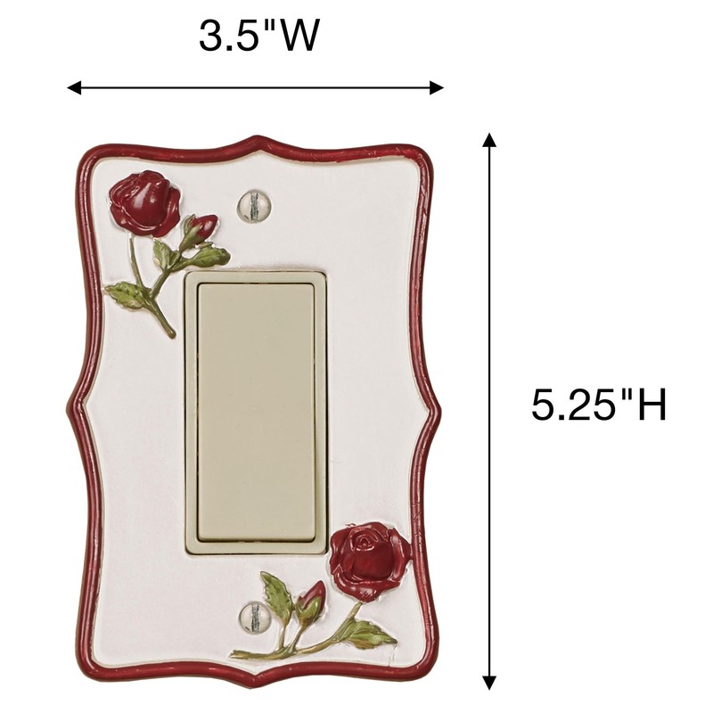 Vining Rose Single Dimmer Rocker Red