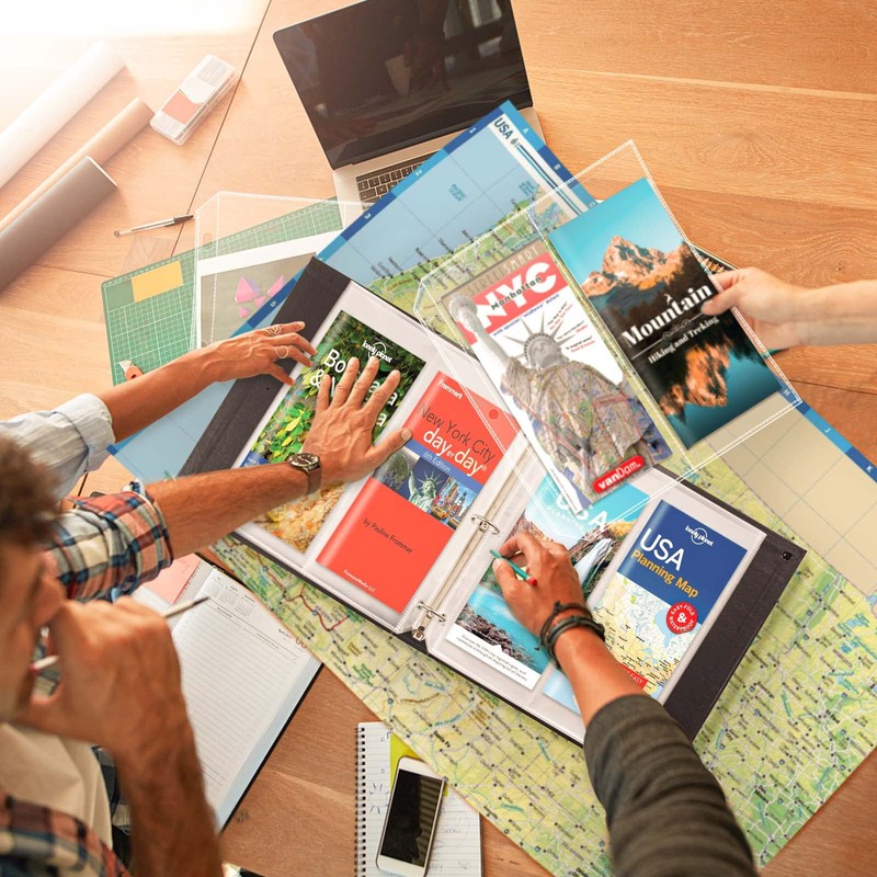 Folded Map Sleeves, Map Protector, Envelopes Page for 3-Ring Binders,