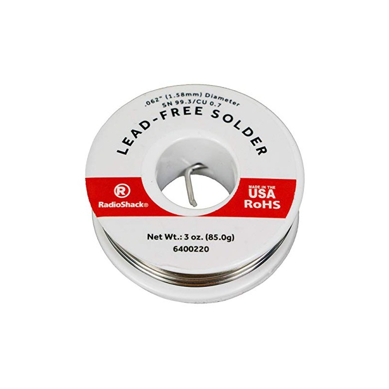 RadioShack SnCu 99.3/0.7 Lead-Free Solder, 0.062" Diameter - 3.0 oz.