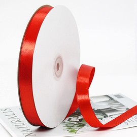 CC wonderland zone Satin Ribbon Red (91 m Long x 10 mm Wide) Decoration Gift Ribbon Decorative Ribbon Fabric Ribbon for Wedding