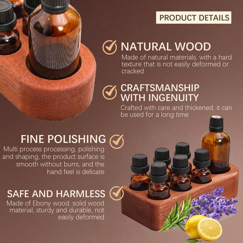 RoseFlower Ebony Essential Oil Holder Stand - 1 Large &