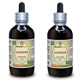 Lavender (Lavandula Angustifolia) Tincture, Organic Dried Herb and Flowers Liquid Extract (Brand Name: HerbalTerra, Proudly Made in USA) 2x4 fl.oz (2x120 ml)