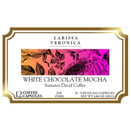 White Chocolate Mocha Sumatra Decaf Coffee (Single Serve K-Cup Pods) (Gourmet, Naturally Flavored, Whole Coffee Beans) (12 pods, ZIN: 575582)