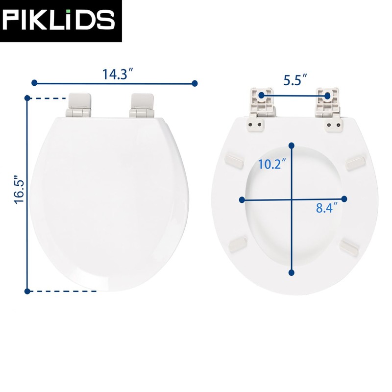 Wood Toilet Seat, Slow Close, High Gloss Finish, Premium Moulded