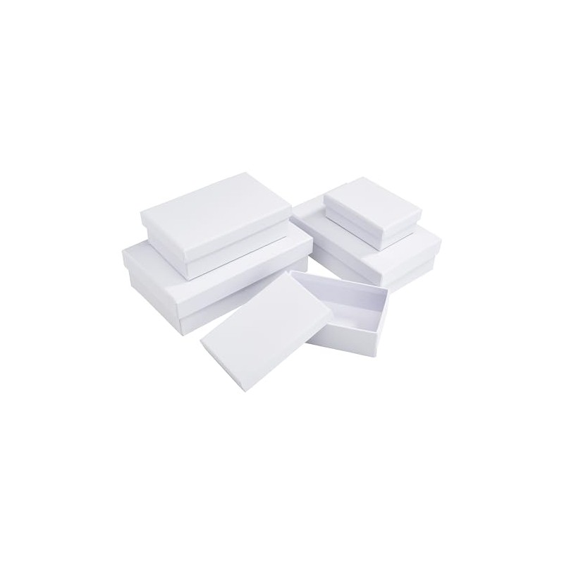 VBS Boxes "Rectangular", flat, set of 5, cardboard, white, approx.