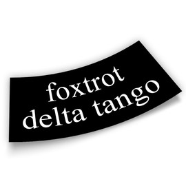 Subtle Foxtrot Delta Tango FDT Liberal Feminist Political Not My President Classic Black Joke Humor Vinyl Bumper Sticker for Car Truck, Waterproof UV-Resistant 7.5x3.75in
