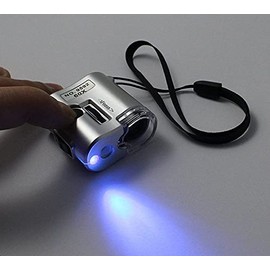 Multibao 60x Mini Pocket Magnifier with LED Light for Jewelry, Diamonds, Gems, Coins, Stamps Stationery Office Supplies