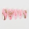 24Pcs Summer Press on Nails Medium Fake Nails Medium Artificial