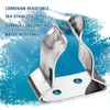 Moxweyeni 4 Pieces Boat Hook Holder Stainless Steel Spring Clamp