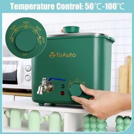 TOAUTO 8Lbs Green Wax Melter for Candle Making - DIY Electric Candle Wax Melting Pot with Quick Pour Valve & Temperature Controller for Candle Craft Maker Beginner AC 120V