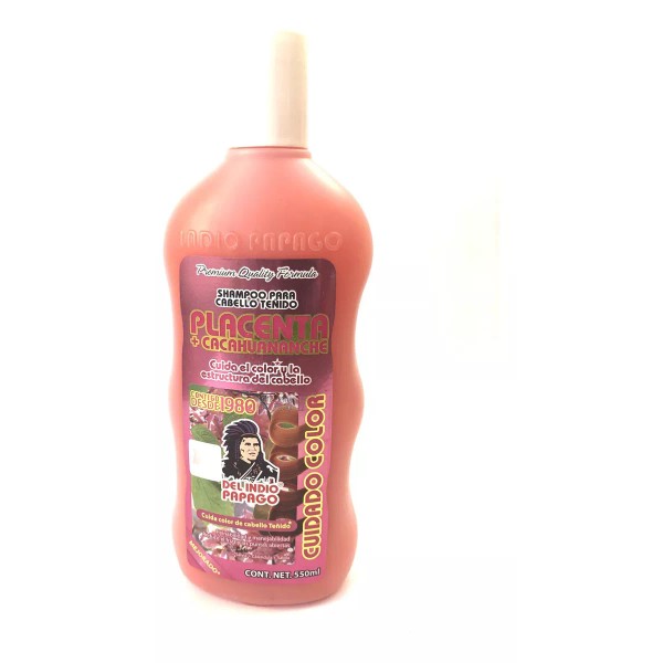 Indio Papago Shampoo De Placenta Y Cacahuananche 550 Ml Cuidado Del Color