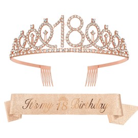 Birthday Crown Girls, Tiara, Sash Birthday, Adult Birthday Crown, Gold Tiara, Birthday Queen, Crown Birthday, Birthday Girl, Crown Gold, 13 18 30 40 50 60th Birthday Women, Crystal, Crystal
