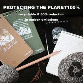 Waterproof Notebook Stone Paper Notebook 3x5 Pocket Notebook Waterproof Notepad Write in the Rain Notebook for Outside Activities All Weather Police Notepad Brown Small Spiral Notebook 3 Pack