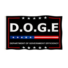 DOGE D.O.G.E. Department Of Government Efficiency Flag 2x3FT Fade Proof Vivid Color 100D Thicker Polyester With Brass Grommets (Design A, 2x3FT)