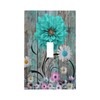 Iyfcsl Rustic Teal Turquoise Daisy Floral Light Switch Cover Plate