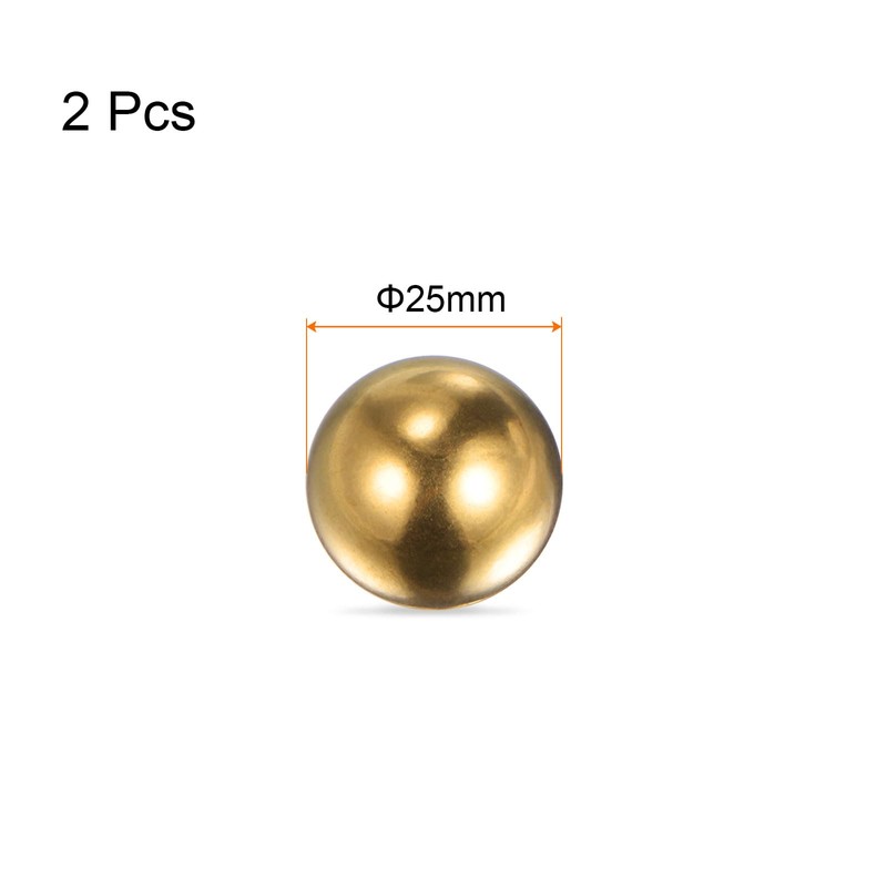 sourcing map 2pcs 25mm Precision Solid Brass Bearing Balls for