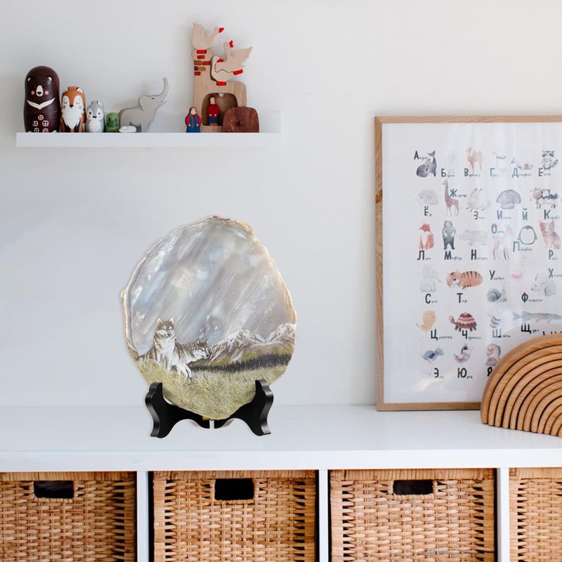 Nupuyai Natural Geode Agate Stone Slice Decor for Home Office,