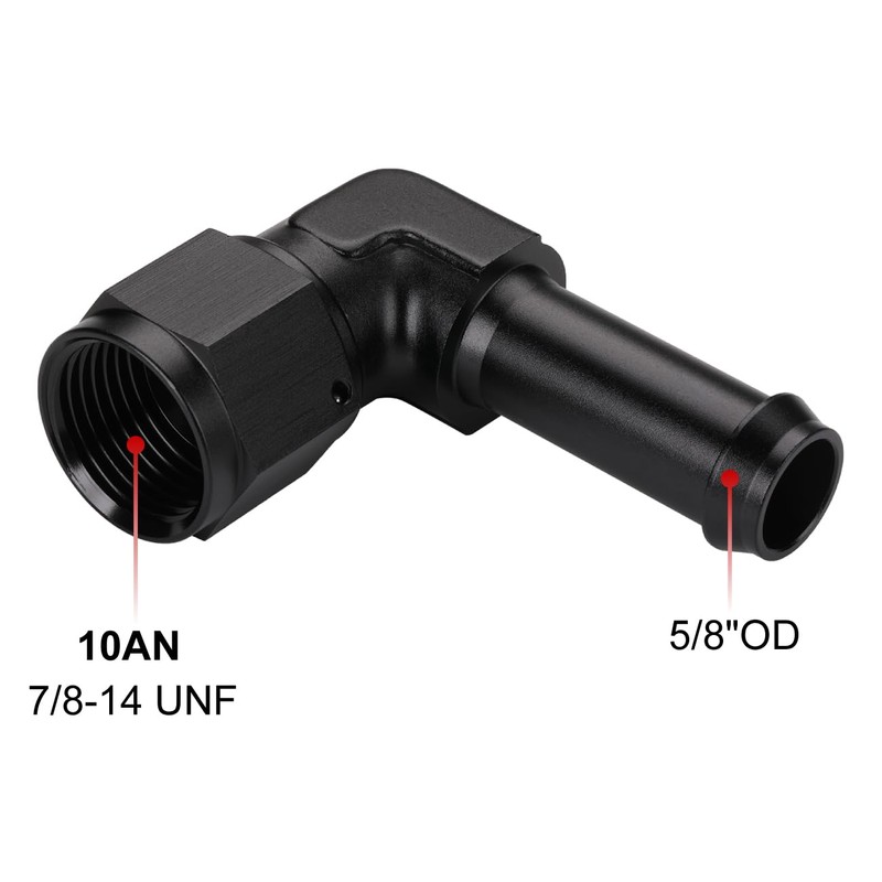 Podavelle 10AN Female to 5/8 Barb 90 Degree Hose Fitting