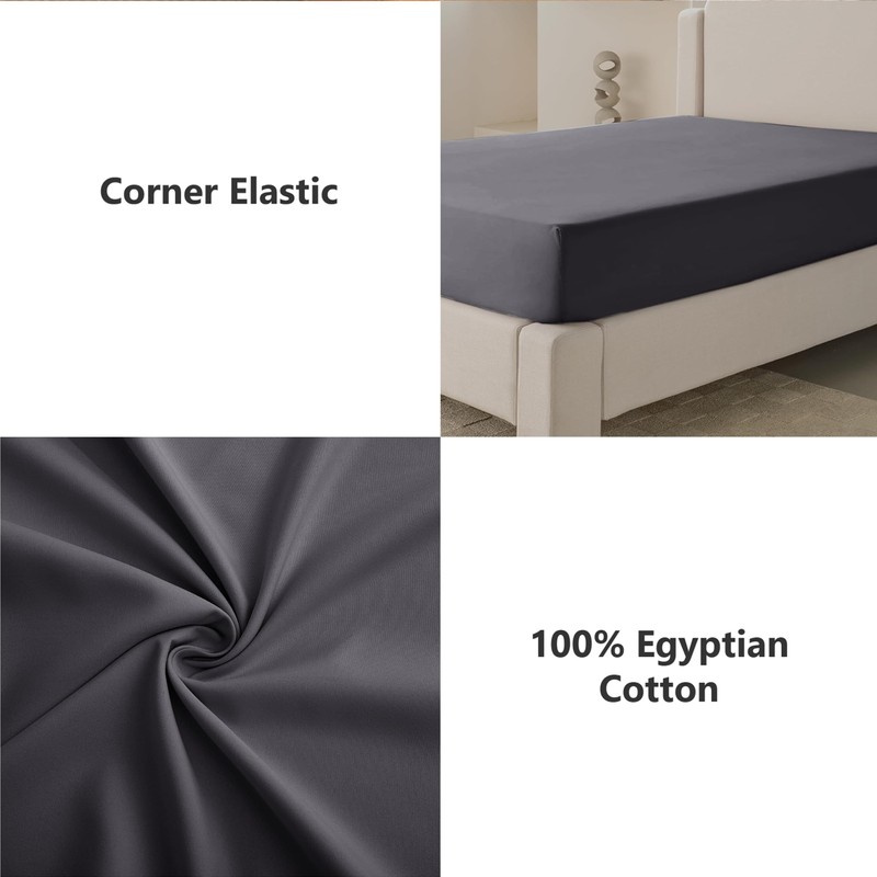 My Home Store Fitted Sheet 100% Egyptian Cotton 300TC Hotel