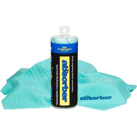 CleanTools The Absorber® Small 17-Inch x 13-Inch, Textured Surface - Synthetic Premium Drying Chamois Cloth for Cars & Bikes - Super Absorbent, Scratch-Free & Machine-Washable (Aqua)