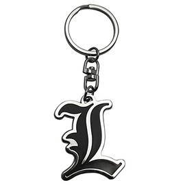 ABYSTYLE Death Note L Symbol Metal Keychain 1.77" Death Note Merch, Anime Keychain, Anime Merch Accessories Gift