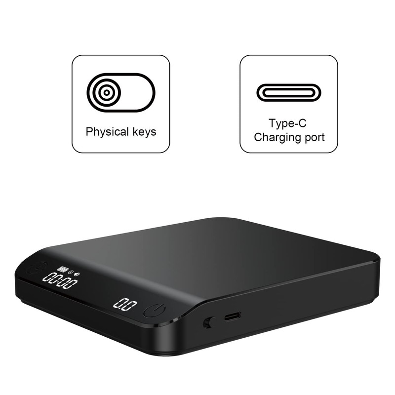 Coffee Scale, Espresso Scale,Weigh Digital Coffee Scale with Timer, 0.1g