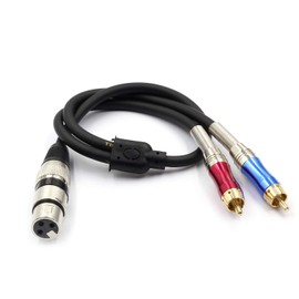 Tisino XLR to RCA Y-Cable, XLR Female to Dual RCA Adapter Y-Splitter Duplicator Lead Unbalanced Stereo Audio Interconnect Cable -5 feet/1.5 Meters