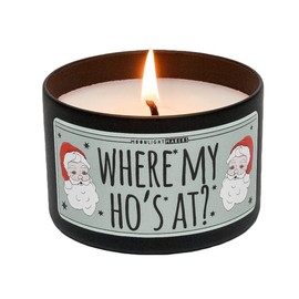 Moonlight Makers Where My Ho's At? Candle, Holiday Magic Scented Handmade Candle, Natural Soy Wax Candle, 25+ Hour Burn Time, 8oz Tin