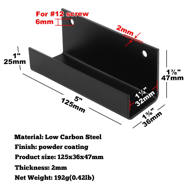 GBGS 8 Pcs Wall Bracket,1-1/4"Inner Width,U Shap Support Hanger for
