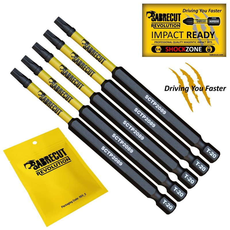 5 x SabreCut SCTP2089_5 89mm T20 TX20 Torx Tamper Proof