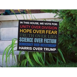 In This House | Vote for Harris | Kamala Harris 2024 | Anti-Trump Sign | Vote Blue | 18"x 12" Yard Sign