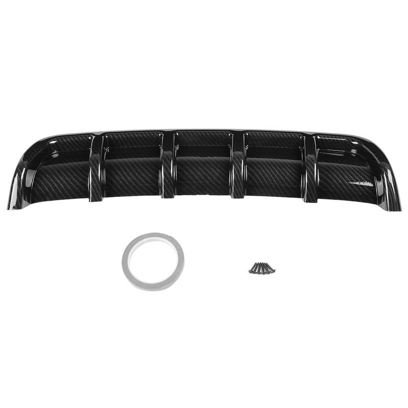 Black Universal Car Rear Bumper Shark Fin Spoiler Diffuser(Carbon fiber)