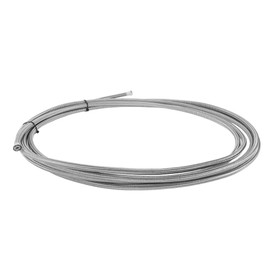 A ABSOPRO AN4 Fuel Line Hose 4AN 20ft Vacuum Hose Automotive Fuel Hose PTFE Rubber,Stainless Steel Silver Tone 1 Pcs