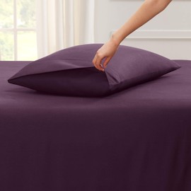 Empyrean Bedding Pillow Cases King - Soft King Pillow Cases - King Size Pillow Cases - King Pillow Cases Set of 8 - Premium Hotel Pillowcases King Size -Purple Eggplant