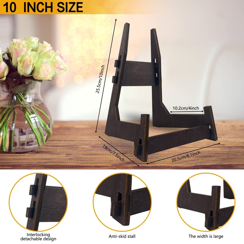YSWOMOSKD 2 Pack 10 Inch Wooden Easel Stand for Display