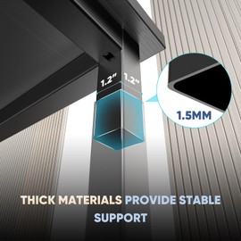 DUMOS 44 in Computer Desk for Home Office, Modern Study Work Table Simple Style for Bedroom, Writing Desks with X-Shaped Reinforcement, Black