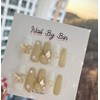 [Handmade Nail Tips] Olive Butterfly Nails - Short Oval /
