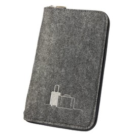 luxdag Felt Passport Cover with Zip (Choice of Colour and Embroidery) - Travel Organiser for Passport, ID Card, Tickets & Credit Card - ID Pocket for On the Go - Passport Holder, Grey / Case, Stylish