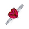 Bling Jewelry .925 Silver Simulated Ruby CZ Heart Engagement Ring