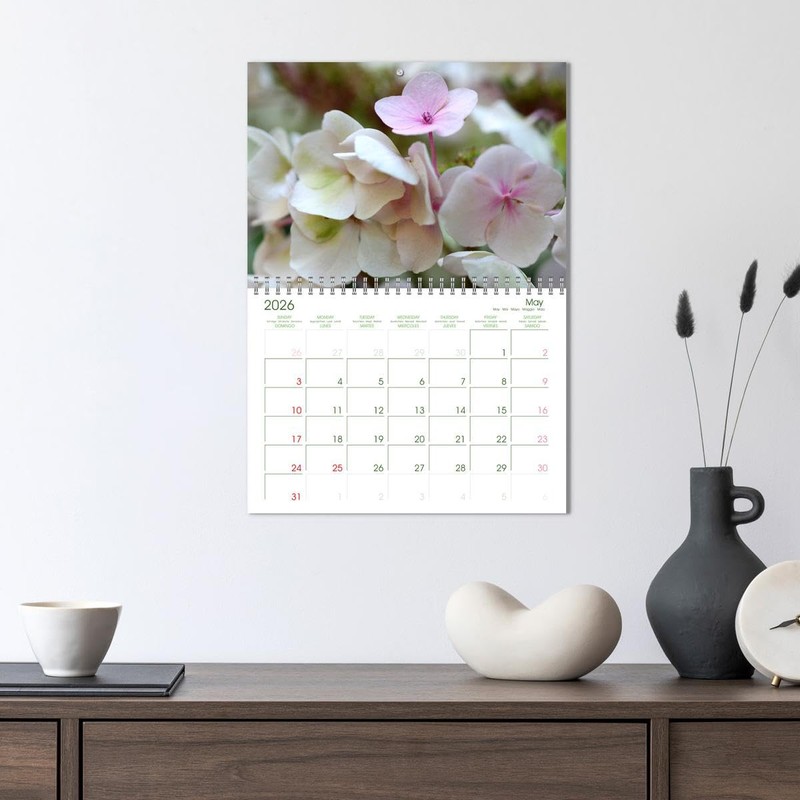 Hydrangeas in the Garden (Monthly Wall Calendar 2026 11.7" x