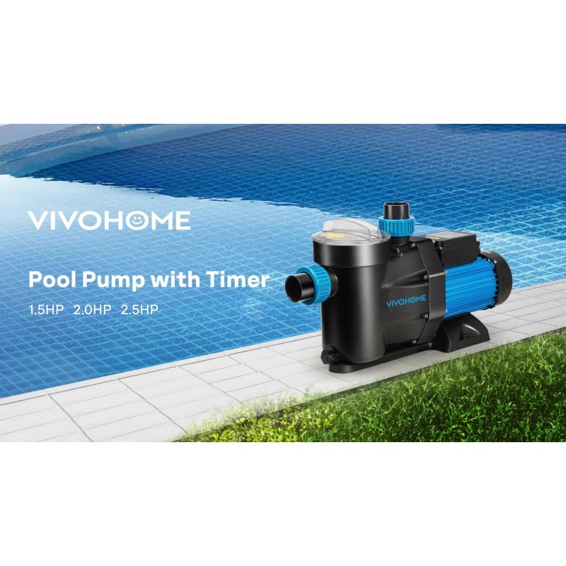 Unbranded 1.5/2.0/2.5 HP Self Primming Swimming Pool Pump & Timer