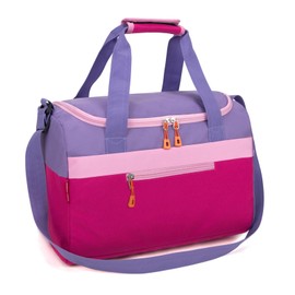 HawLander Small Kids Duffle Bag for Boys or Girls, 15" Length,Rose Purple