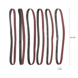 sourcing map 18pcs 1 x 42" Sanding Belts 3pcs Each of 60/80/120/150/240/400 Grit Aluminium Oxide Flush Joint Belt Sander Paper for Metal Woodworking Automotive Repair