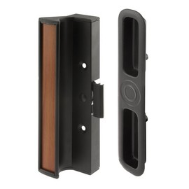 Prime-Line C 1201 Aluminum and Diecast Clamp Style Sliding Door Handle, Black (Single Pack)