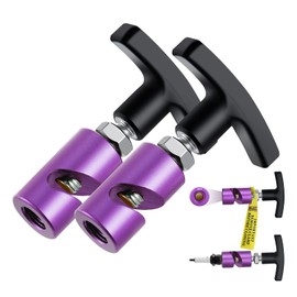 Car Hood Support and Spark Plug Caliper 14mm With Brass Tip Purple 2Pcs- Universal Hood Strut Holder,Lift Support Clamp,Hood Prop Tool,Hood Shock Clamp,Hood Clamps for Cars,0.55"Hood Saftey Rod Clamp