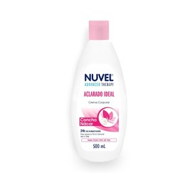 Nuvel Crema Corporal Aclarado Ideal con Cocha Nacar, 500 ml, Recupera el tono Natural de tu piel. 24 horas de humectación