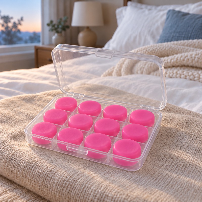 Silicone Ear Plugs for Sleeping – 12 Pcs (6 Pairs)