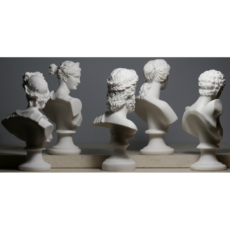 Set 5 Bust Head God Zeus Artemis Aphrodite Hermes Apollo